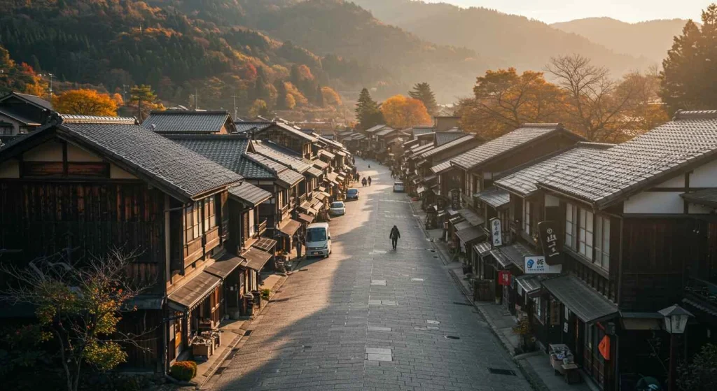 Scenic view of Takayama, Japan, showcasing its traditional wooden houses, beautiful landscapes, and cultural heritage