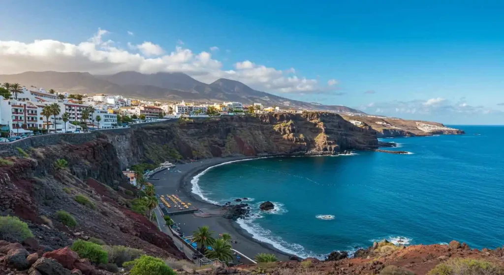 The Canary Islands' sunny beaches, volcanic landscapes, and mild climate, making it a top choice for a year-round warm getaway