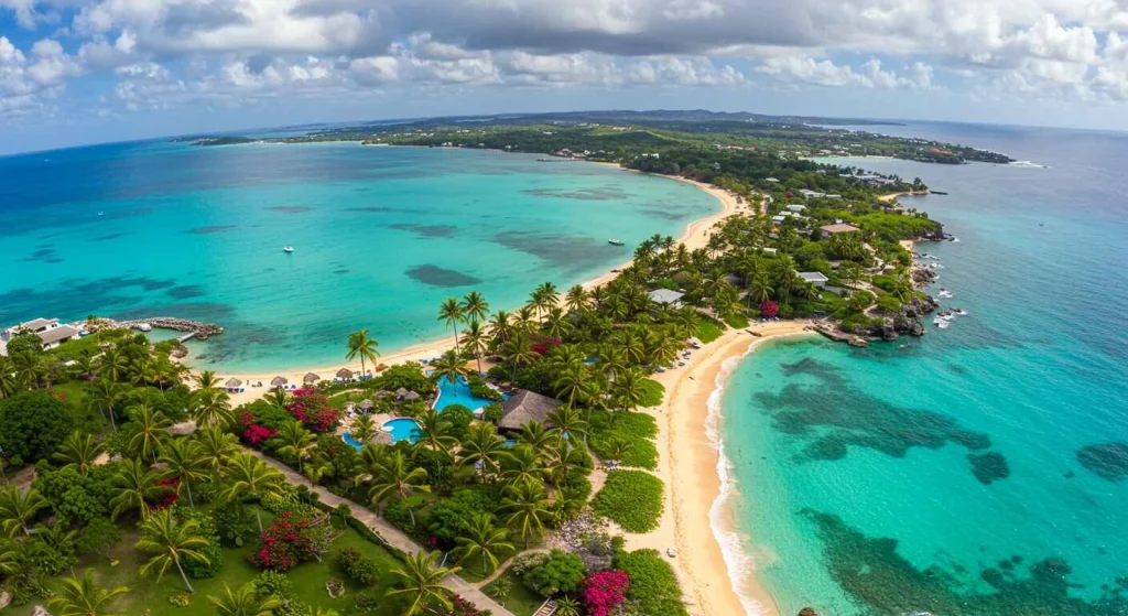 Beautiful beach in Jamaica, one of the cheapest Caribbean islands, offering turquoise waters and vibrant culture for budget-friendly travelers