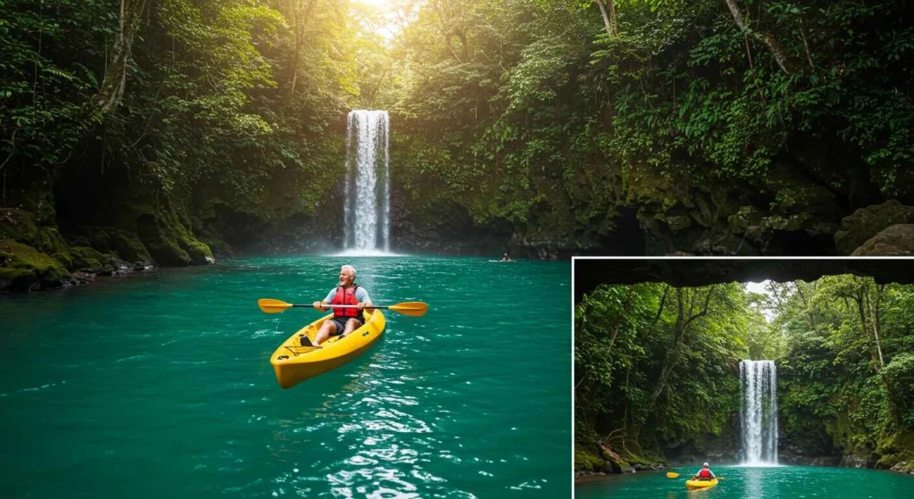 A stunning landscape of Costa Rica, showcasing lush rainforests, vibrant wildlife, and peaceful beaches, blending adventure and relaxation in a perfect natural setting