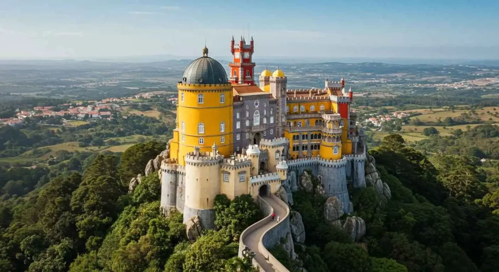 Fairytale palaces and lush landscapes in Sintra, Portugal, including Pena Palace and Moorish Castle