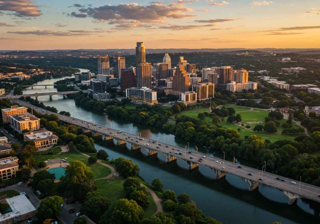 Austin skyline featuring live music venues and the iconic South Congress Avenue, showcasing why it’s one of the top U.S. cities to visit in 2025