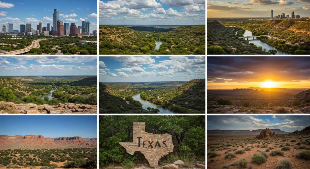 Beautiful outdoor landscape showcasing weekend getaway destinations in Texas, Louisiana, and New Mexico