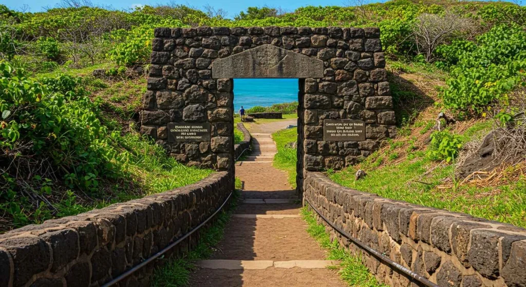 Entrance to Diamond Head State Monument, the starting point for the famous hike to the summit in Oahu