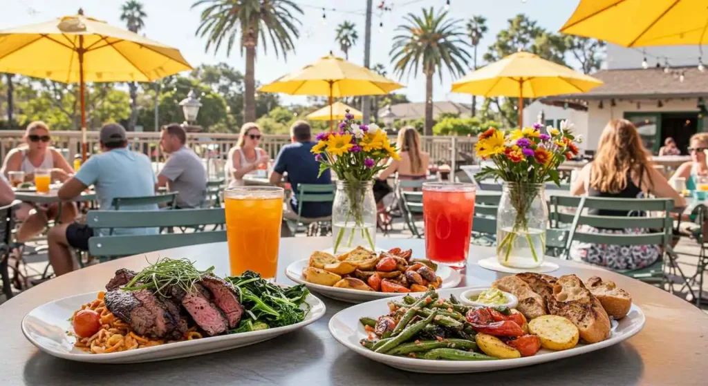 Delicious food and outdoor dining in San Luis Obispo, featuring local cuisine and vibrant restaurants