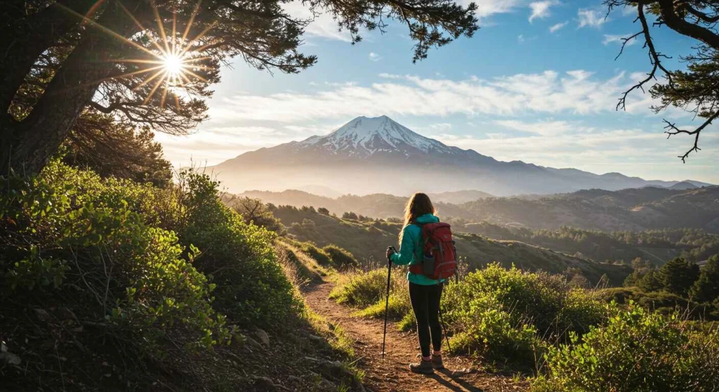 Hiker enjoying a scenic trail with stunning views in San Luis Obispo, California