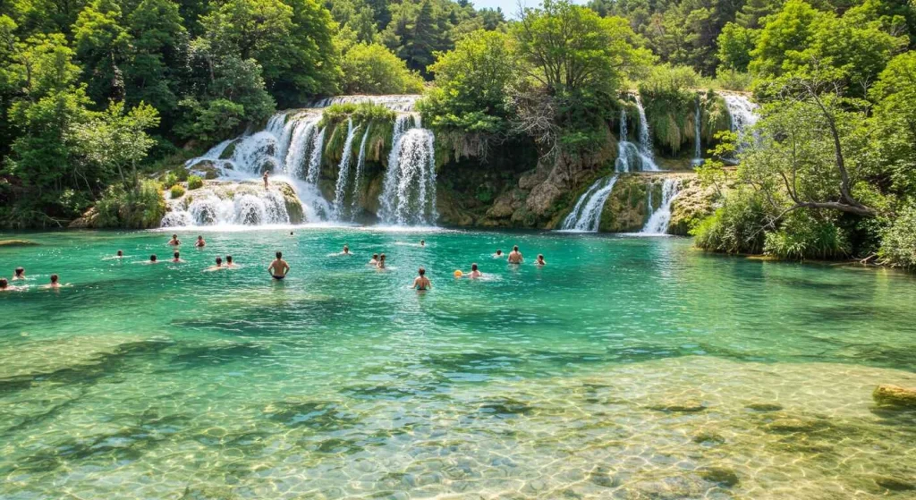 Krka National Park, Croatia - stunning waterfalls and crystal-clear waters in this Croatia travel guide