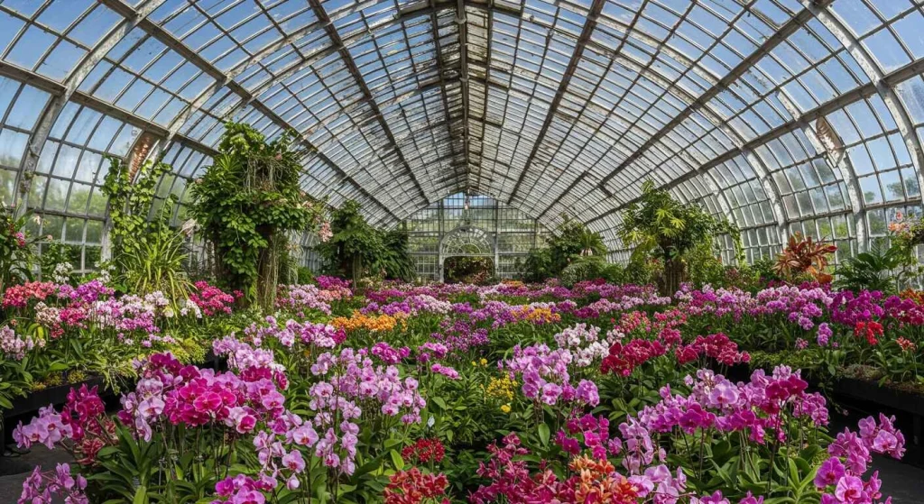 Colorful orchids at the New York Botanical Garden's Orchid Show