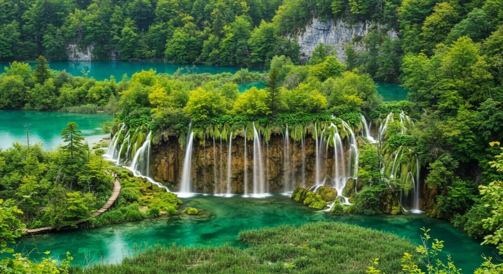 Plitvice Lakes National Park, Croatia - cascading waterfalls and crystal-clear lakes