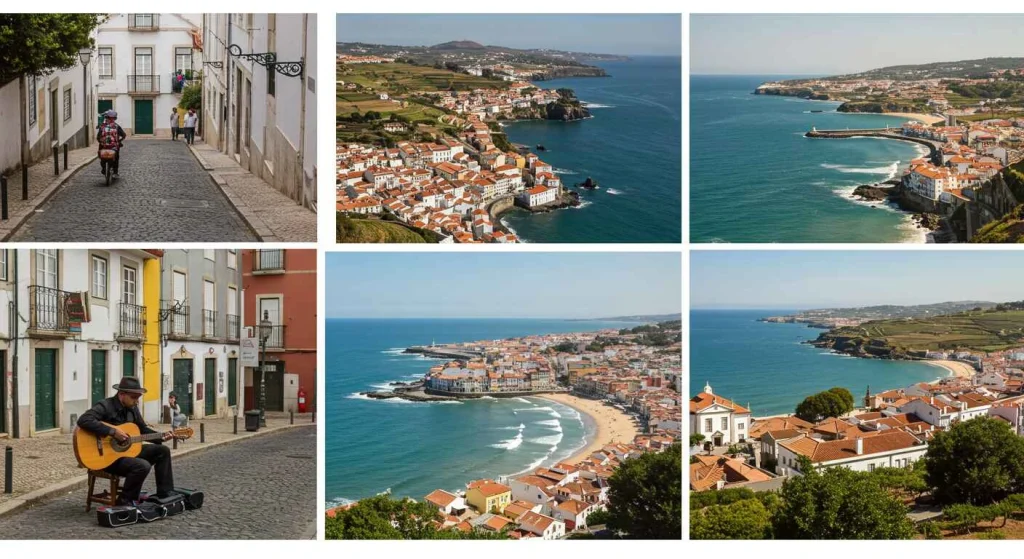 Scenic view of Portugal with historic architecture and coastal landscapes