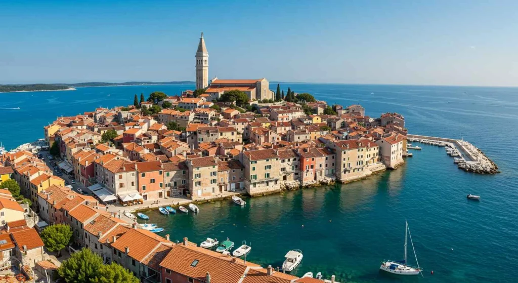 Rovinj, Croatia - picturesque coastal town with cobbled streets, St. Euphemia Church, and a must-see destination in this Croatia travel guide